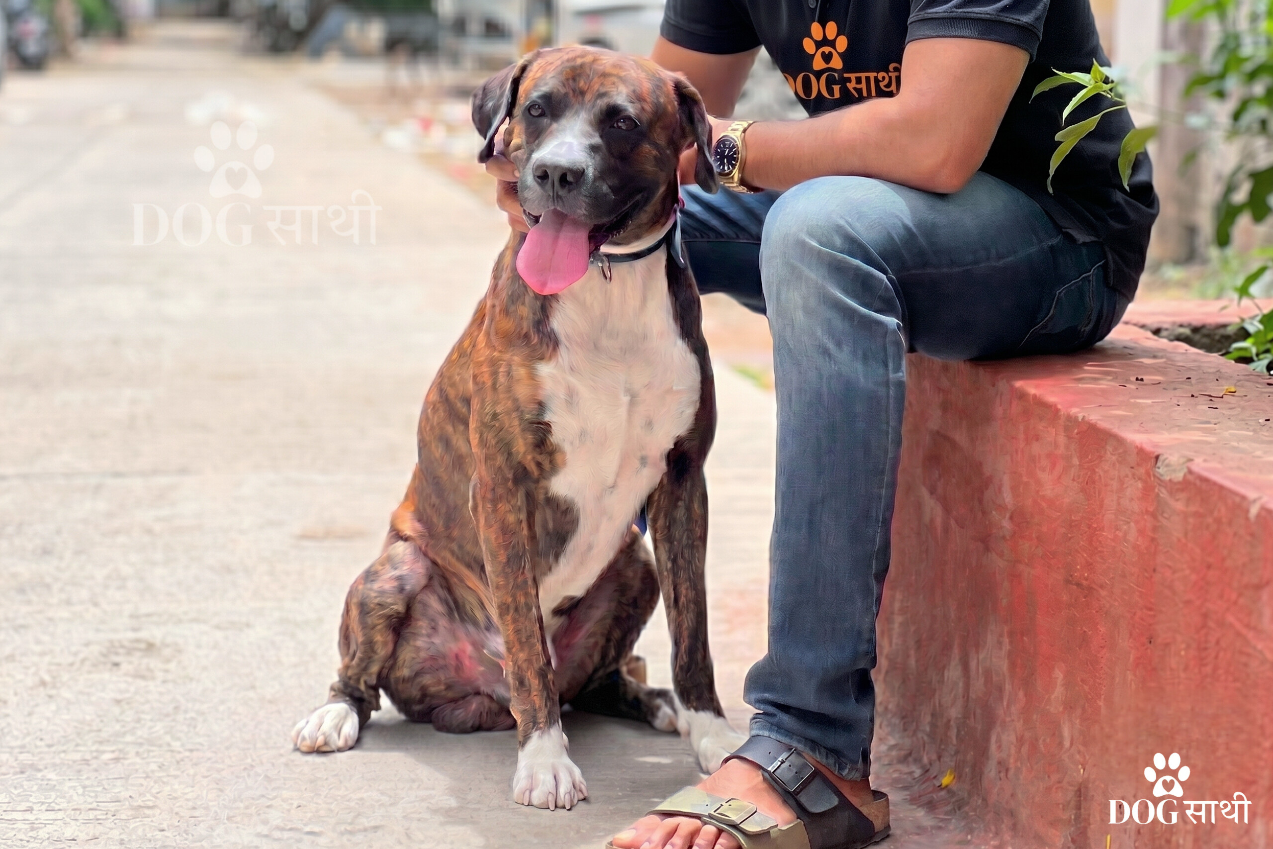 Professional Dog Sathi dog walker providing regular updates during a pet walk